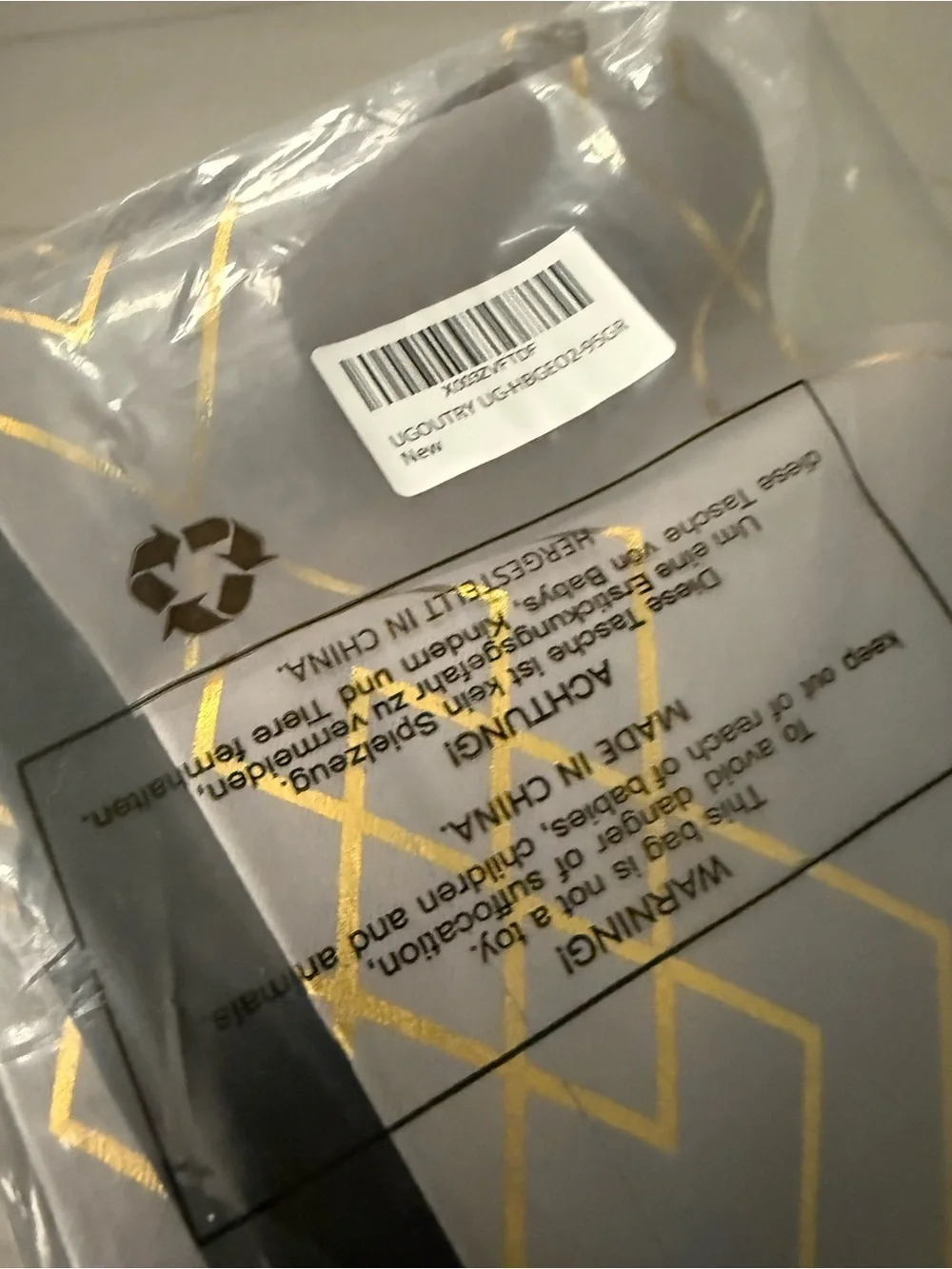 New 100% Blackout Curtains - Gold on Grey Metallic